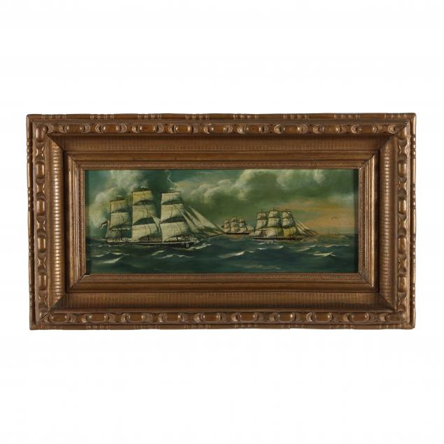 english-school-circa-1900-maritime-scene-with-three-clipper-ships