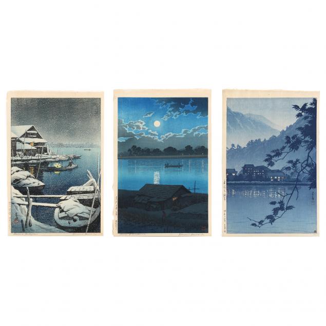 hasui-kawase-japanese-1883-1957-three-woodblock-prints