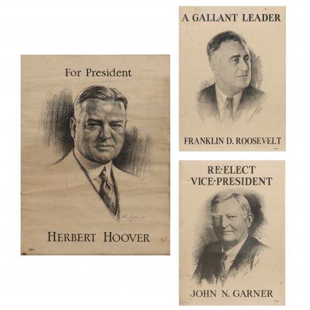 campaign-posters-for-herbert-hoover-1928-and-roosevelt-garner-1936