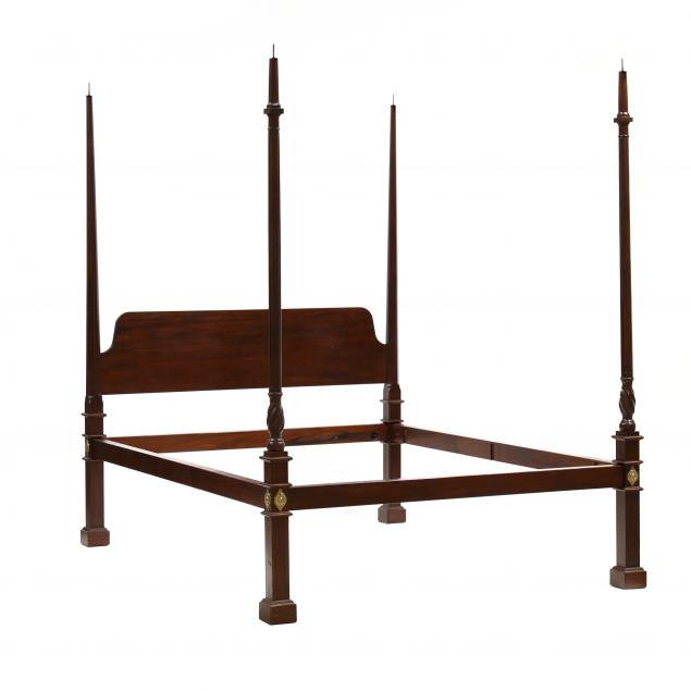 bench-made-and-signed-carved-mahogany-queen-size-tall-post-bed-with-tester