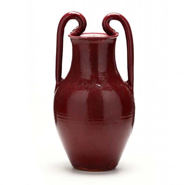 attributed-j-b-cole-pottery-steeds-nc-double-handled-vase