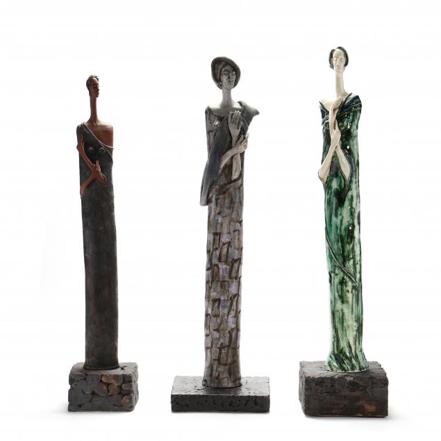 frances-alvarino-norwood-nc-three-ceramic-figures