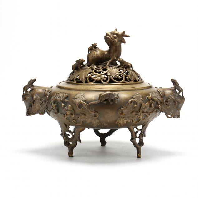 a-large-chinese-brass-censer-with-squirrels-and-grapevines