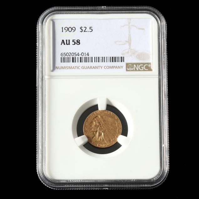 1909-2-50-indian-head-gold-quarter-eagle-ngc-au58