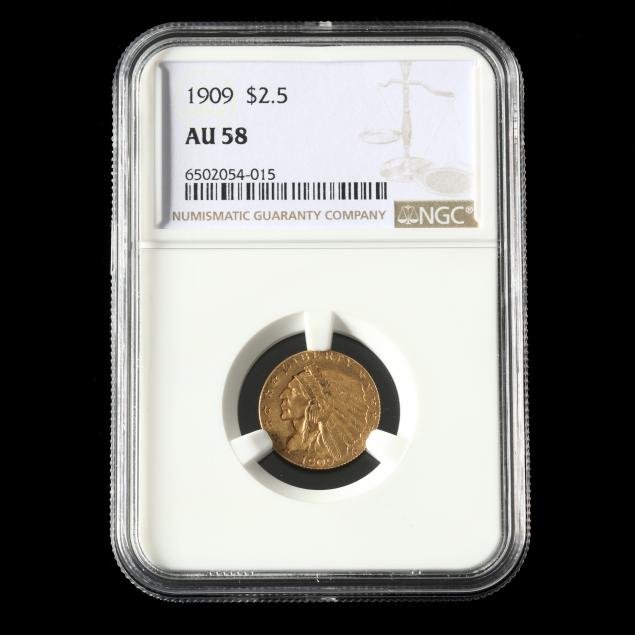 1909-2-50-indian-head-gold-quarter-eagle-ngc-au58