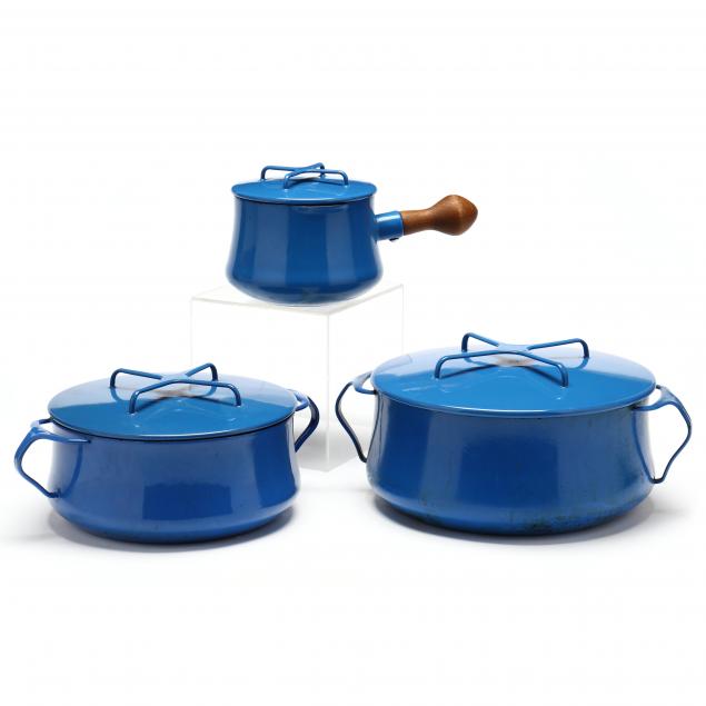 three-dansk-kobenstyle-blue-enamel-pots