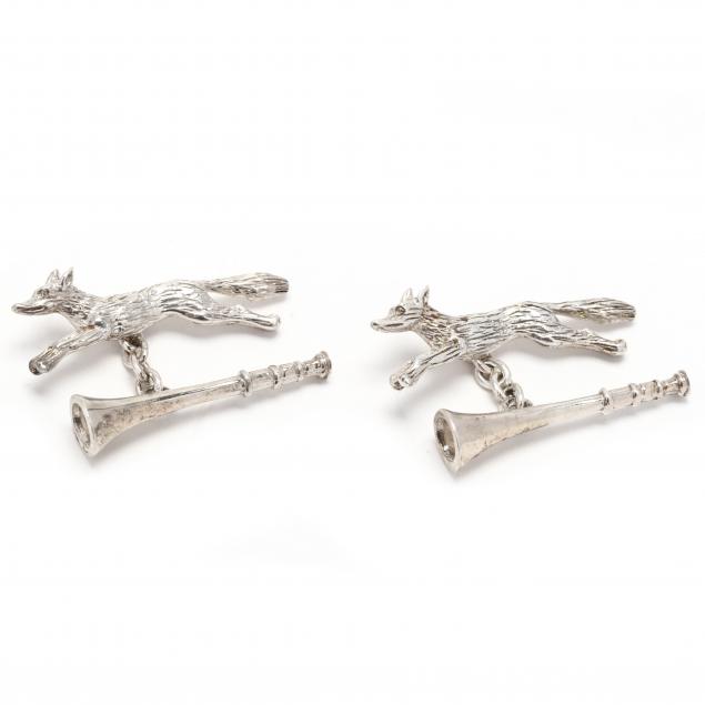 sterling-silver-fox-hunting-motif-cufflinks