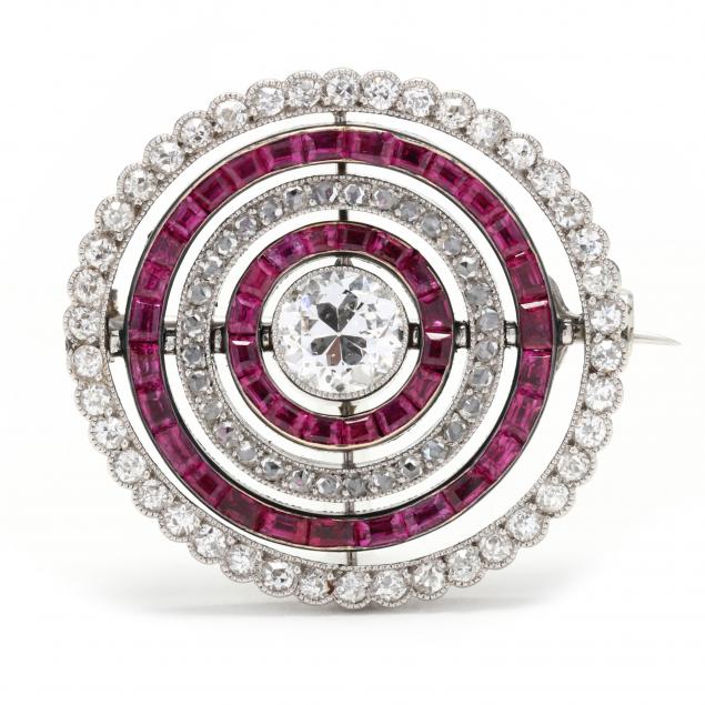 art-deco-platinum-diamond-and-ruby-brooch-cartier