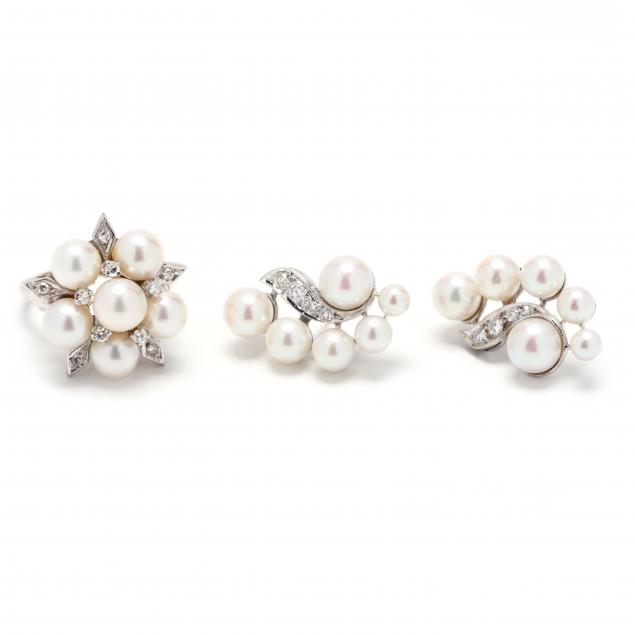 white-gold-pearl-and-diamond-earrings-and-ring