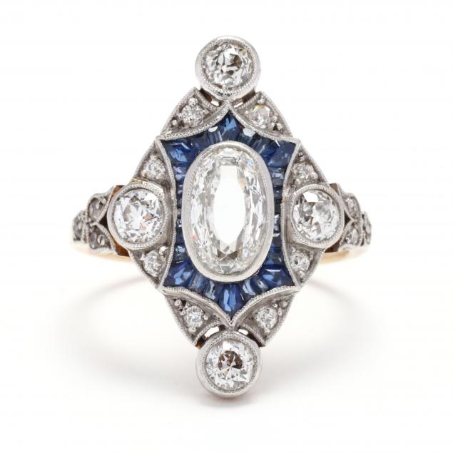 antique-platinum-topped-gold-diamond-and-sapphire-ring
