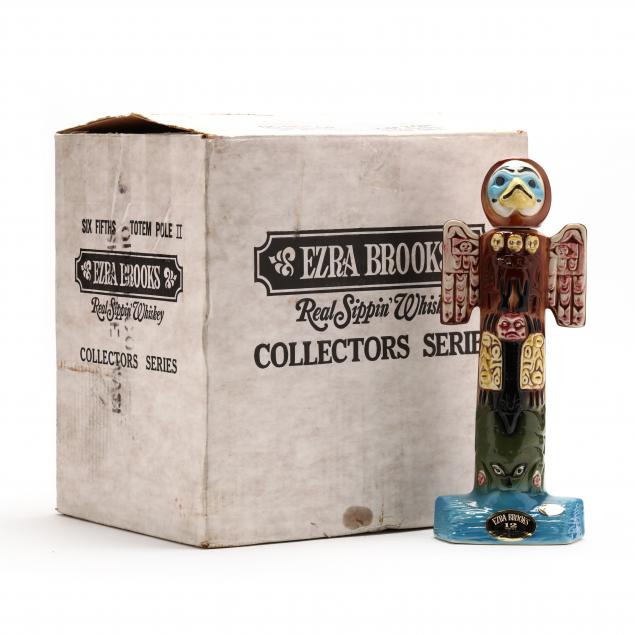 ezra-brooks-whiskey-in-totem-pole-ii-decanters