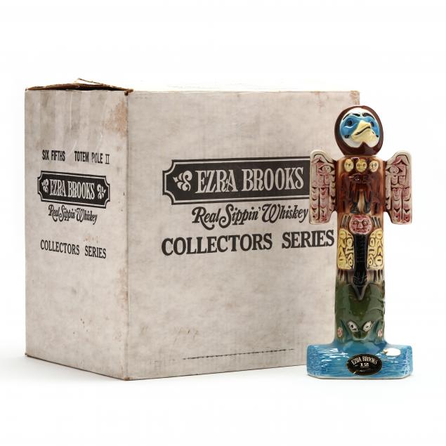 ezra-brooks-whiskey-in-totem-pole-ii-decanters