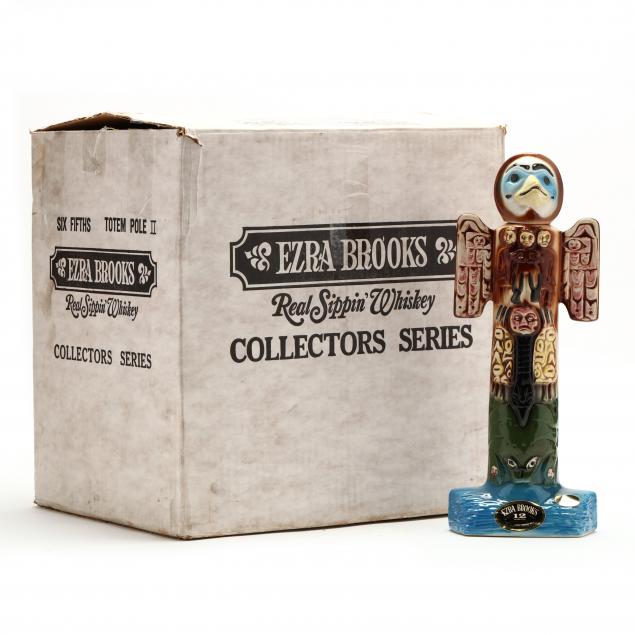 ezra-brooks-whiskey-in-totem-pole-ii-decanters