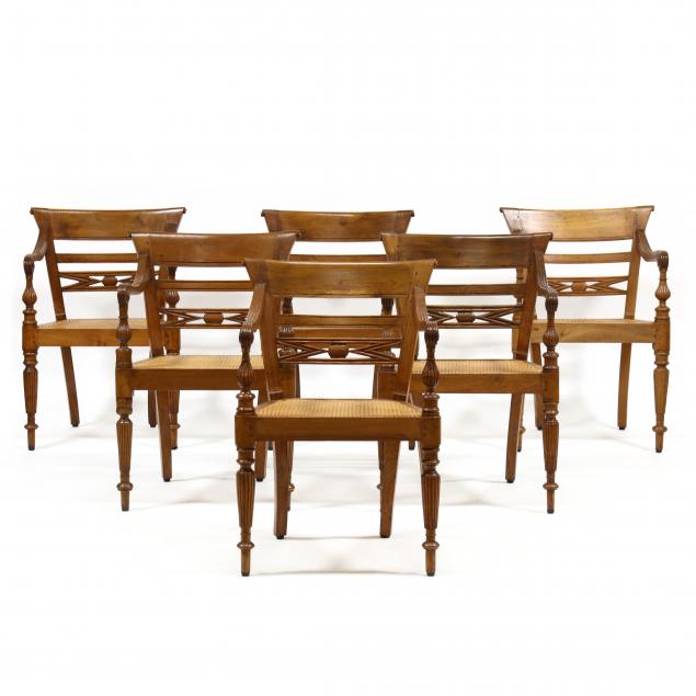 six-anglo-english-style-mahogany-armchairs