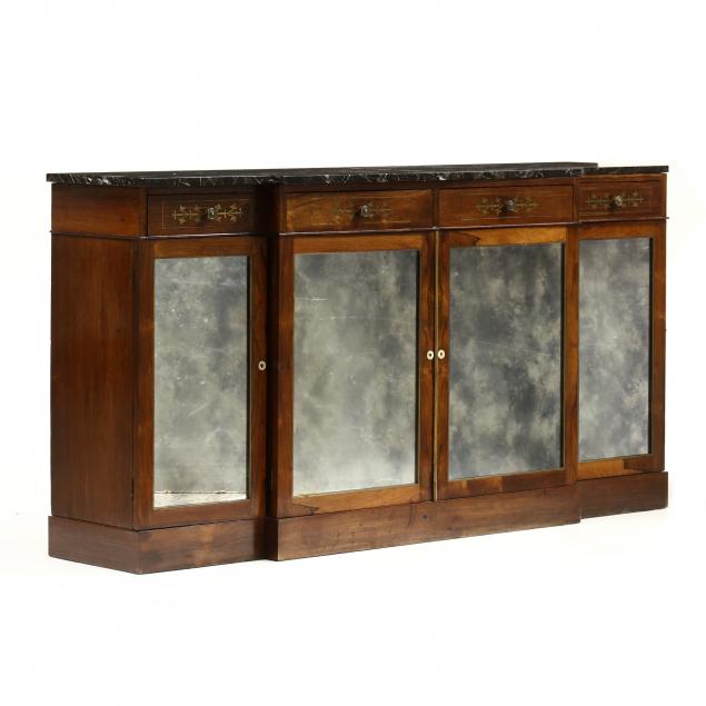 regency-brass-inlaid-rosewood-marble-top-credenza