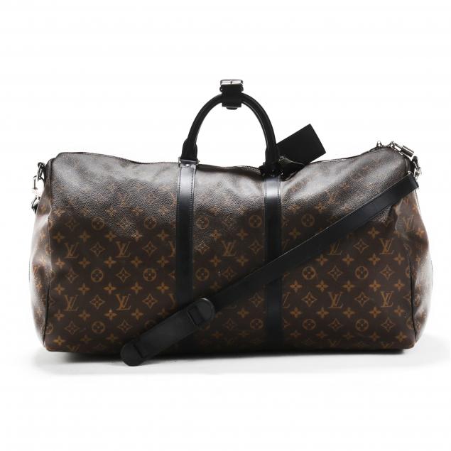 LOUIS VUITTON Keepall Bandouliere 55 Monogram Macassar Travel Bag Brow