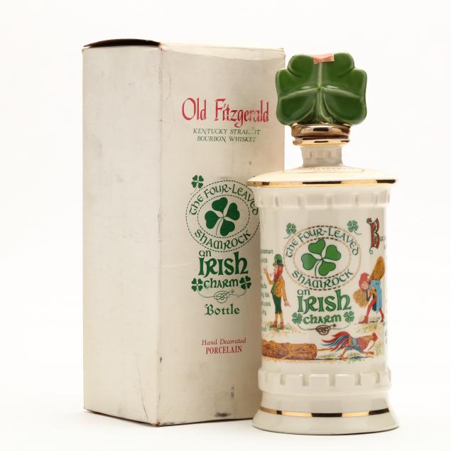 old-fitzgerald-bourbon-whiskey-in-the-four-leaves-shamrock-on-irish-charm-porcelain-decanter