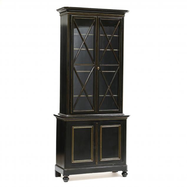 directoire-style-tall-ebonized-and-gilt-bookcase