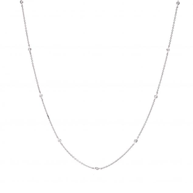 white-gold-and-diamond-station-necklace