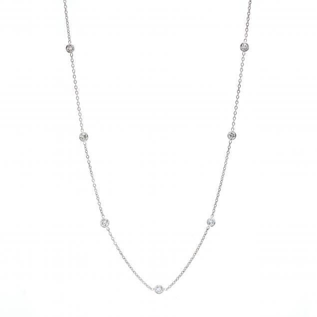 white-gold-and-diamond-station-necklace