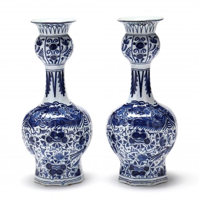 pair-of-dutch-delft-garlic-neck-blue-and-white-vases