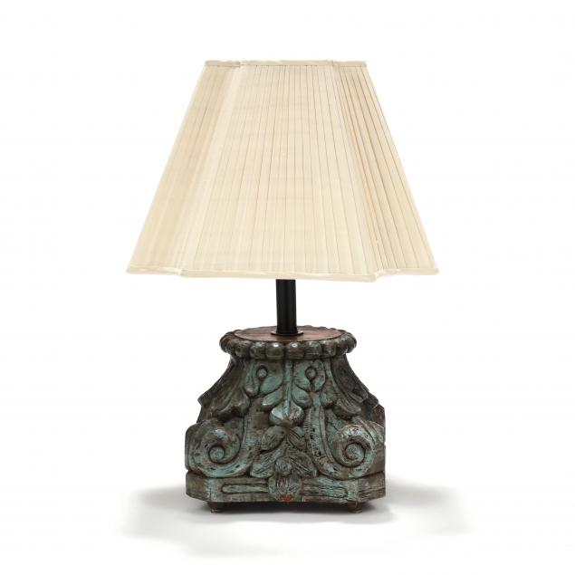 carved-and-painted-wood-architectural-table-lamp