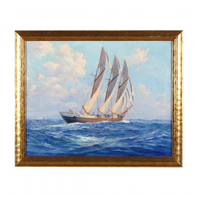 anton-otto-fischer-american-1882-1962-a-schooner-at-full-sail