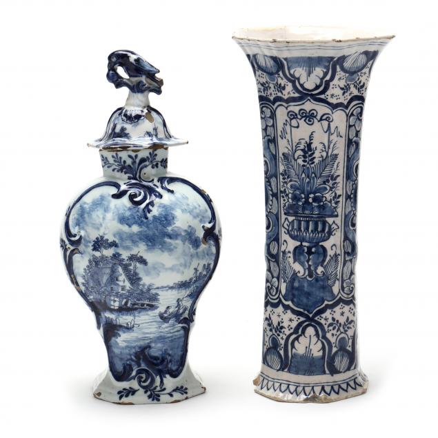 two-delft-blue-and-white-vases