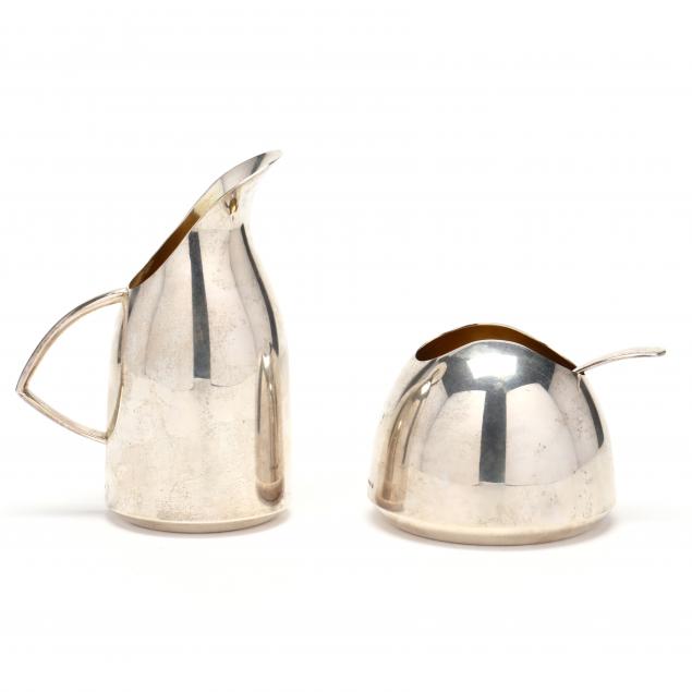 a-modernist-elizabeth-ii-silver-creamer-and-sugar