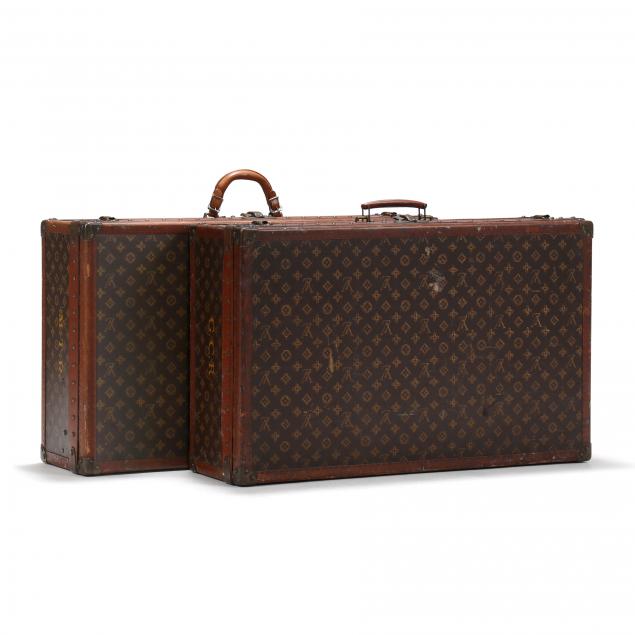 a-matched-pair-of-vintage-louis-vuitton-i-alzer-70-i-trunks