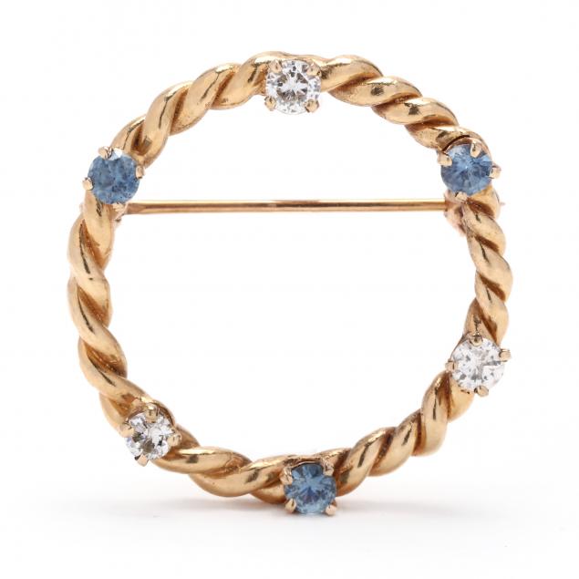 gold-diamond-and-sapphire-circle-brooch