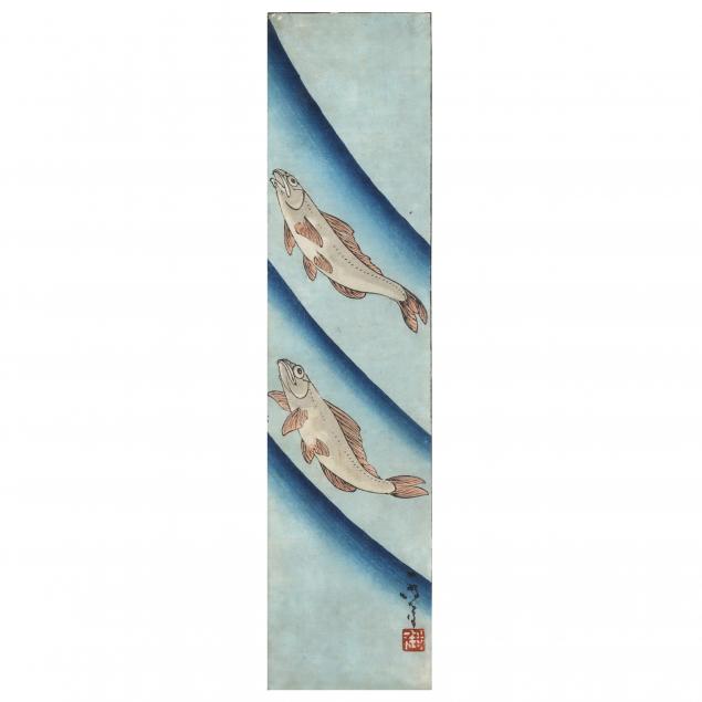 a-japanese-woodblock-print-of-fish-swimming-upstream