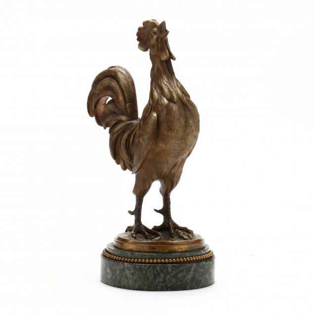 geo-guesnet-french-19th-20th-century-gilt-bronze-model-of-a-victorious-rooster