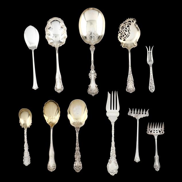 a-collection-of-antique-and-vintage-sterling-silver-servers