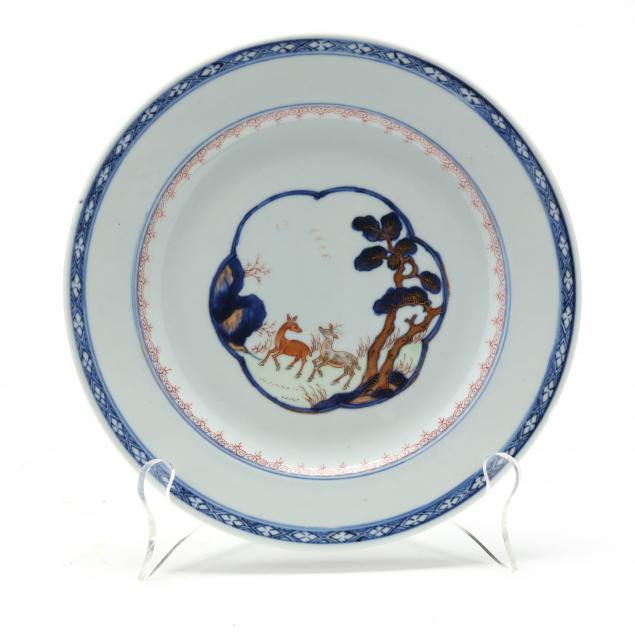 a-chinese-imari-famille-verte-porcelain-plate-with-two-deer