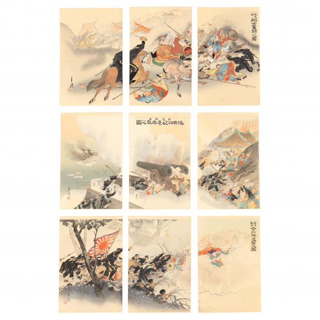 ogata-gekko-japanese-1859-1920-three-japanese-woodblock-print-triptychs