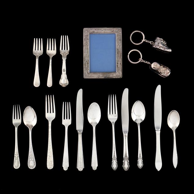 a-collection-of-vintage-sterling-silver-children-s-flatware-and-gifts