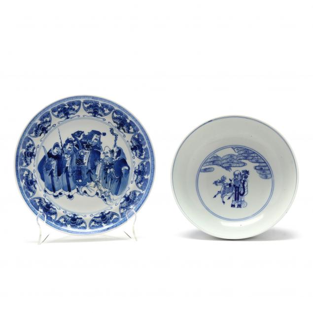 chinese-porcelain-blue-and-white-bowl-and-plate-with-daoist-immortals