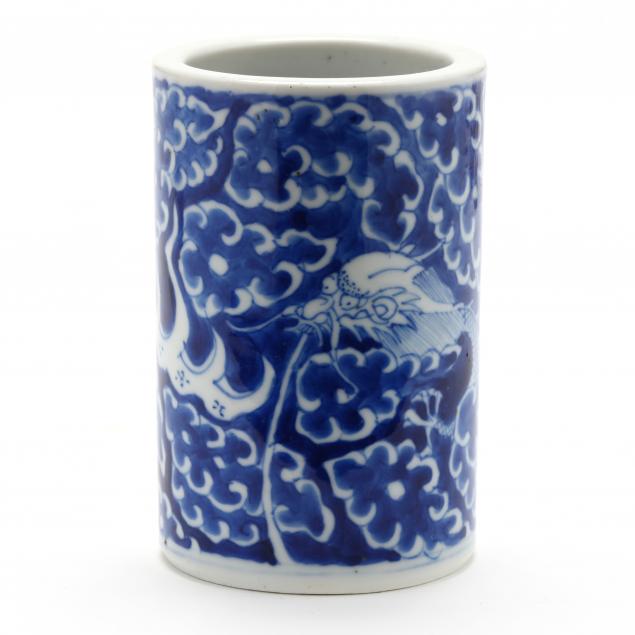 a-chinese-porcelain-blue-and-white-brush-pot-with-dragon