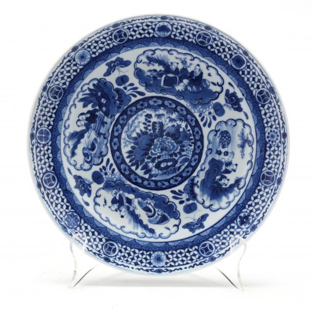 a-chinese-porcelain-blue-and-white-plate-with-figures