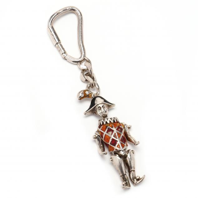 tiffany-co-sterling-and-enamel-harlequin-keychain-charm
