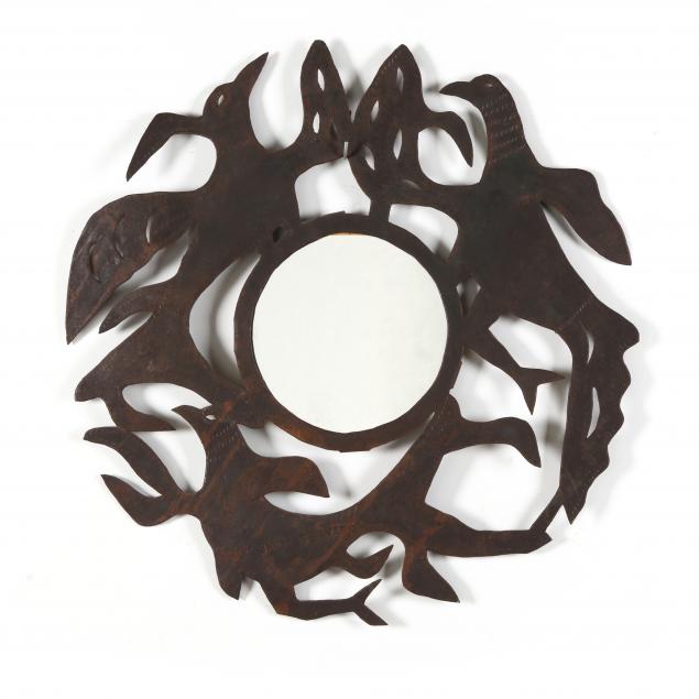 haitian-signed-metal-cut-out-mirror