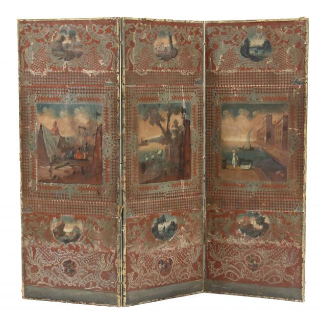 antique-french-provincial-three-panel-floor-screen