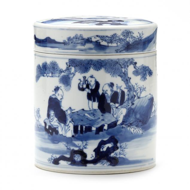 a-chinese-porcelain-blue-and-white-jar-with-cover