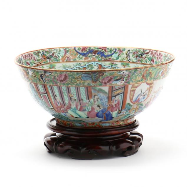 chinese-export-porcelain-rose-medallion-punch-bowl
