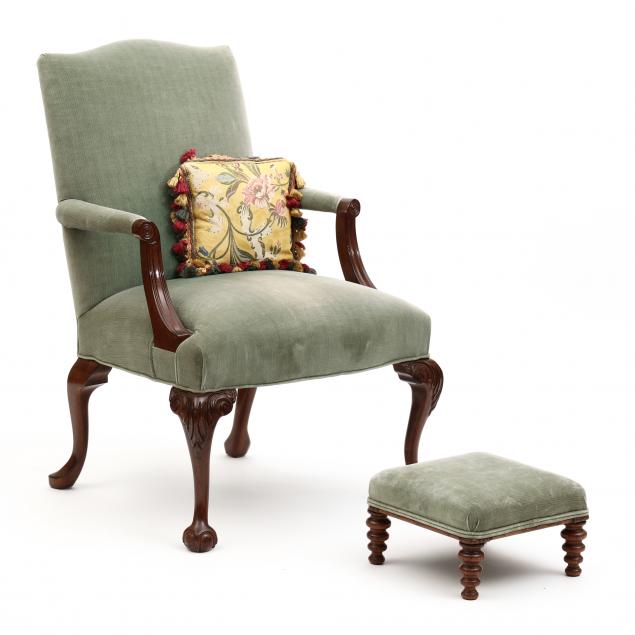 edward-ferrell-chippendale-style-mahogany-armchair-with-footstool