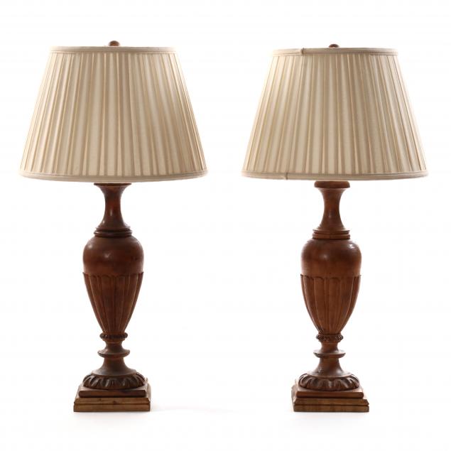 pair-of-antique-carved-wood-urn-form-table-lamps