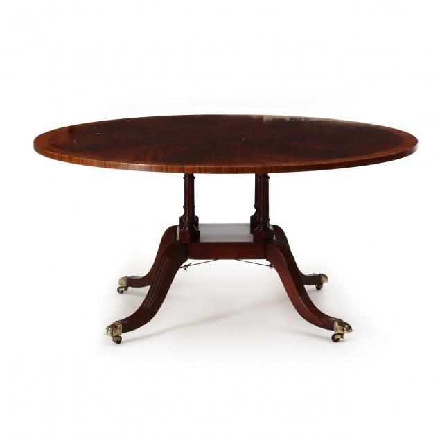 regency-style-inlaid-mahogany-pedestal-table