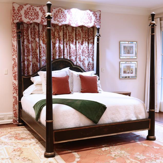 neoclassical-style-painted-tall-post-king-size-bed