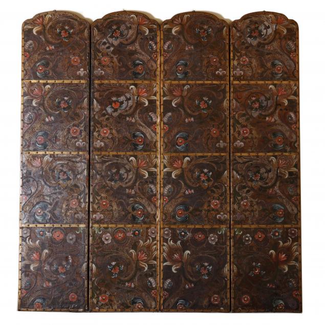 continental-tooled-and-painted-leather-four-panel-floor-screen